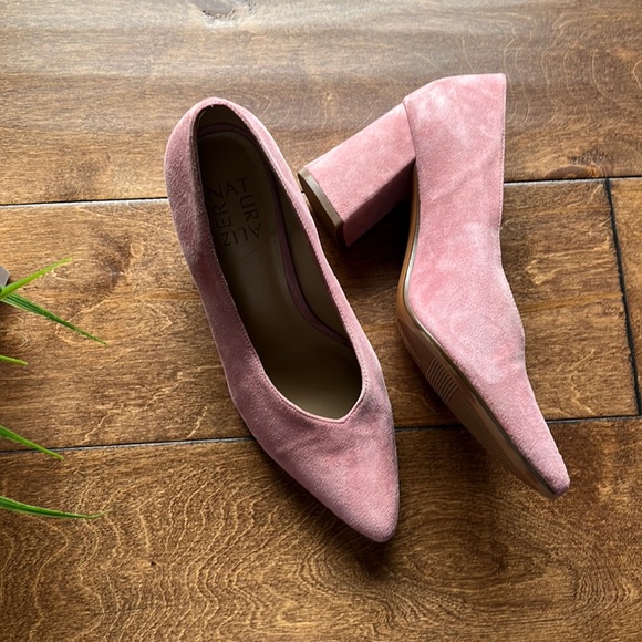 Naturalizer Hope Suede Rosewood Pink Block Heel - Picture 3 of 8